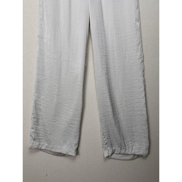 H&M Women’s Ivory Cream Drawstring Pants Sz M 100% Polyester Loose Fit Elastic - Picture 5 of 10